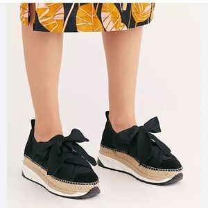 Elegant Black Espadrille Sneakers